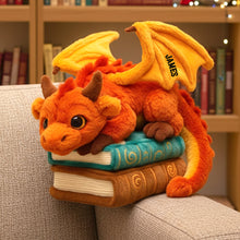 Load image into Gallery viewer, Ignite Your Imagination - Dragon Book Custom Shaped Pillow - Personalized Gift for Book Lovers Pillow PopCulturePrints

