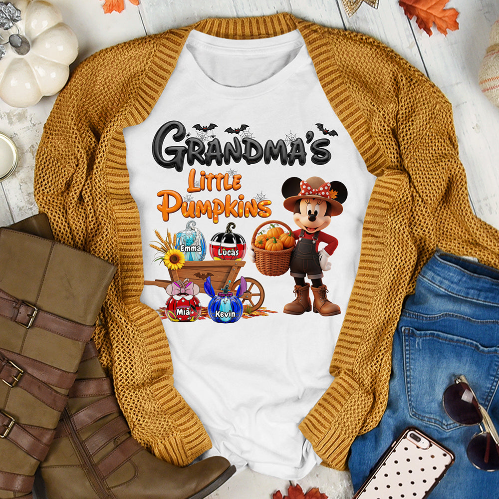 Grandma's Little Pumpkins – Personalized Halloween Shirt for Grandma Shirts PopCulturePrints