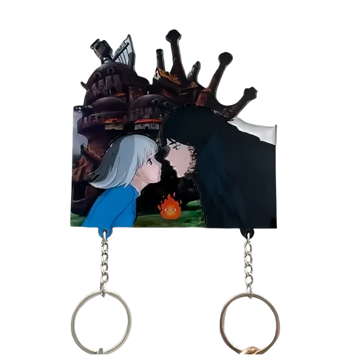 Howl's Moving Castle Inspired Couple's Keychain Holder