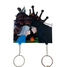 Load image into Gallery viewer, Howl&#39;s Moving Castle Inspired Couple&#39;s Keychain Holder
