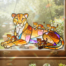 Load image into Gallery viewer, "A Mother's Love Roars!" - Lion Mom And Kids Suncatcher - Personalized Gift for Mom and Grandma Ornament PopCulturePrints
