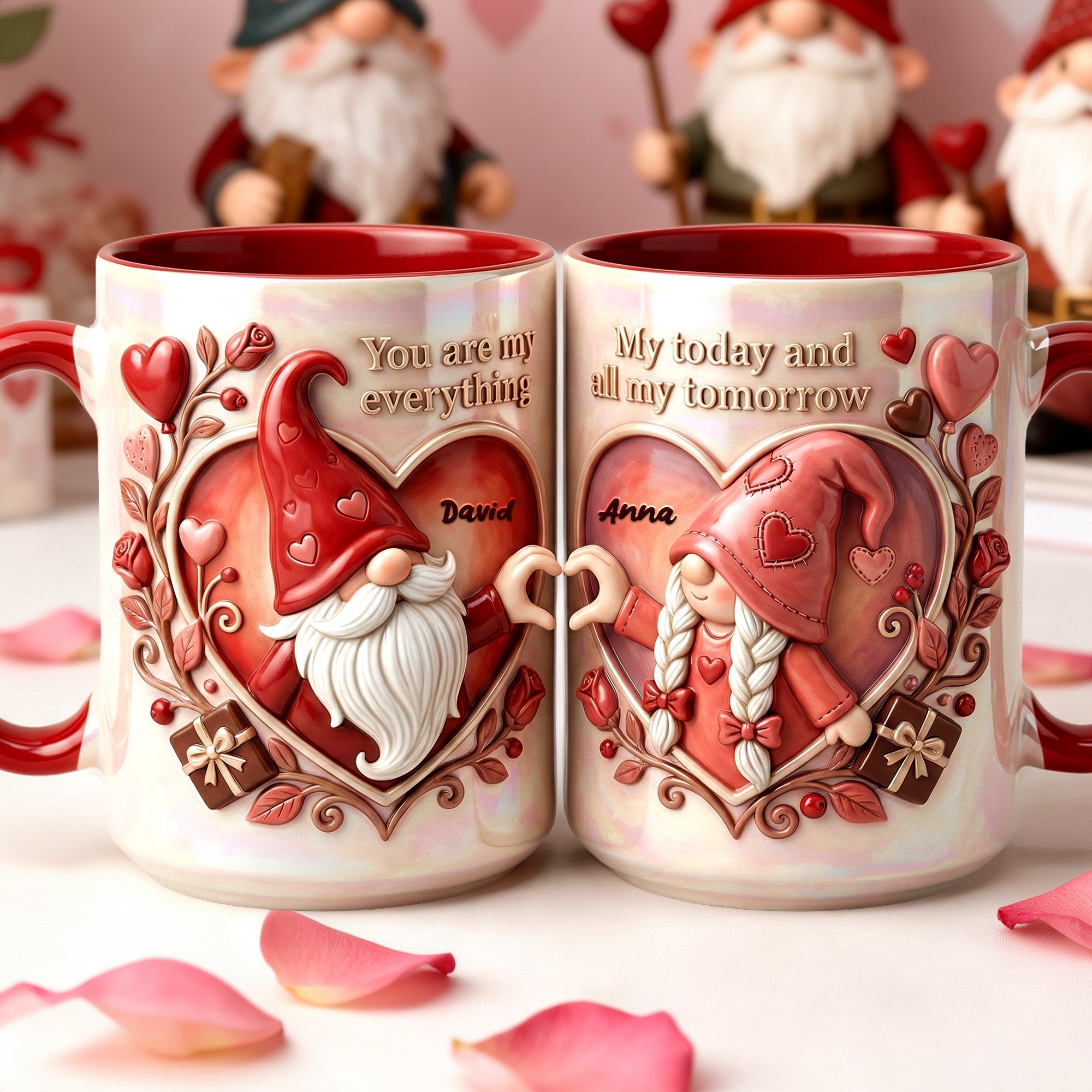 You Are My Everything - Gnome Couple Coffee Mug - Personalized Gift for Valentine’s Day Coffee Mug PopCulturePrints
