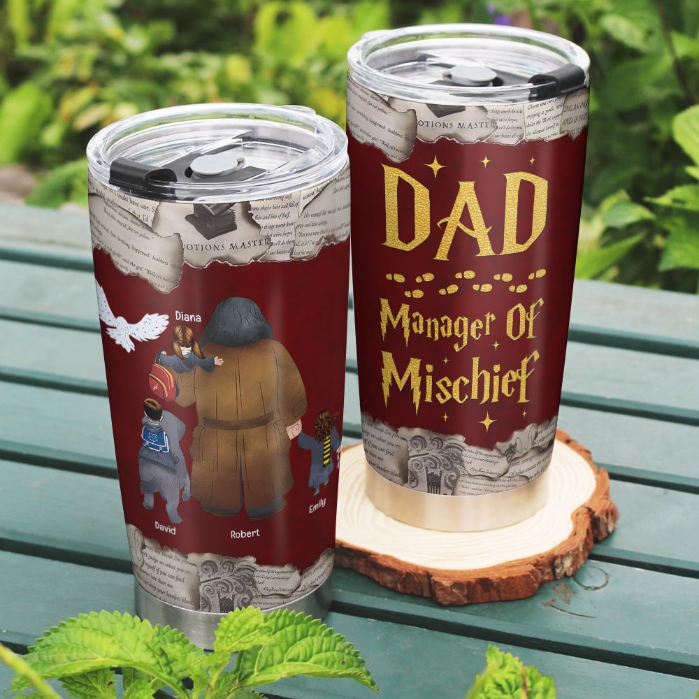 Personalized Magical Dad Tumbler - Manager of Mischief