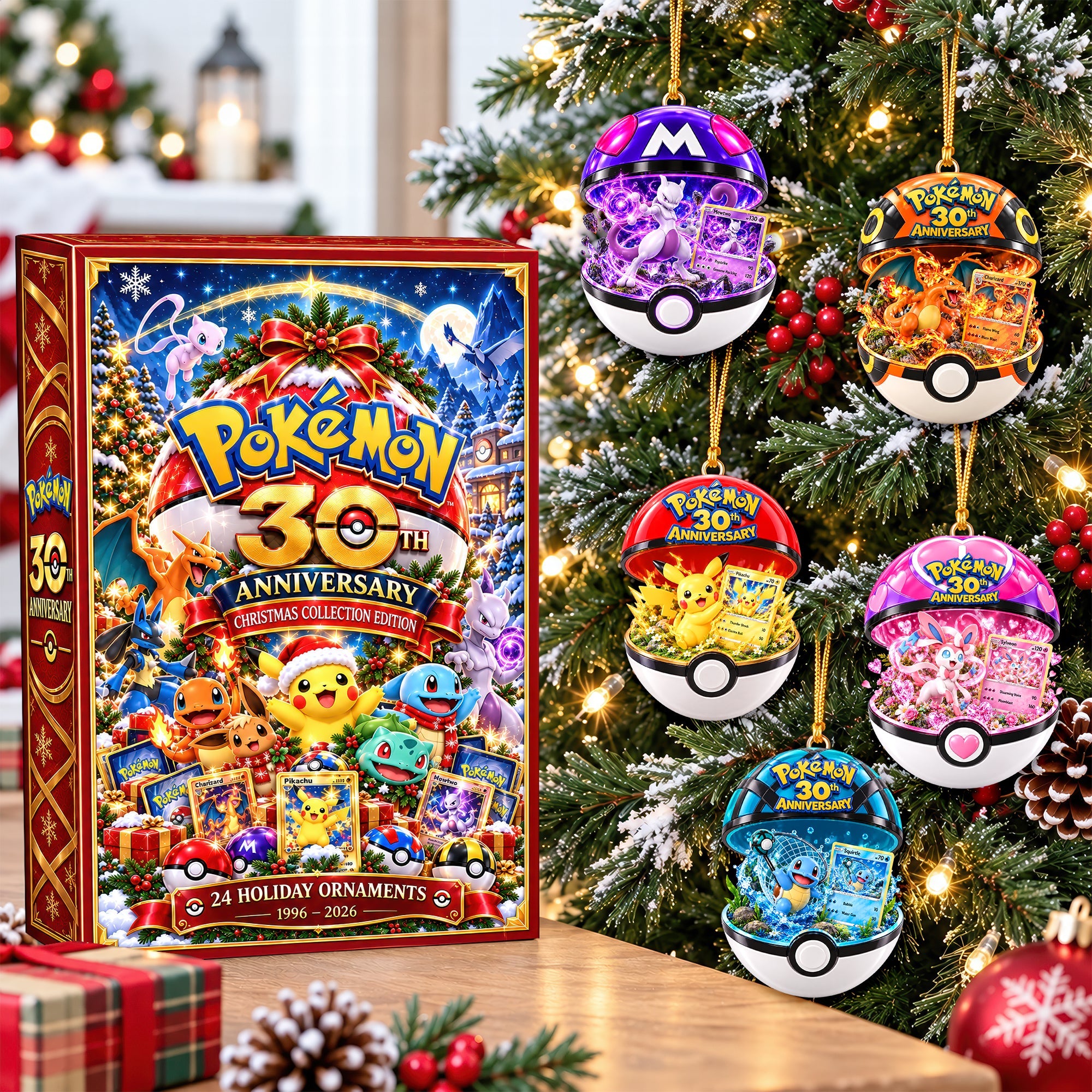 Celebrate 30 Magical Years! Pokémon 30th Anniversary Christmas Advent Calendar - Personalized Gift for Pokémon Lovers Advent Calendar PopCulturePrints