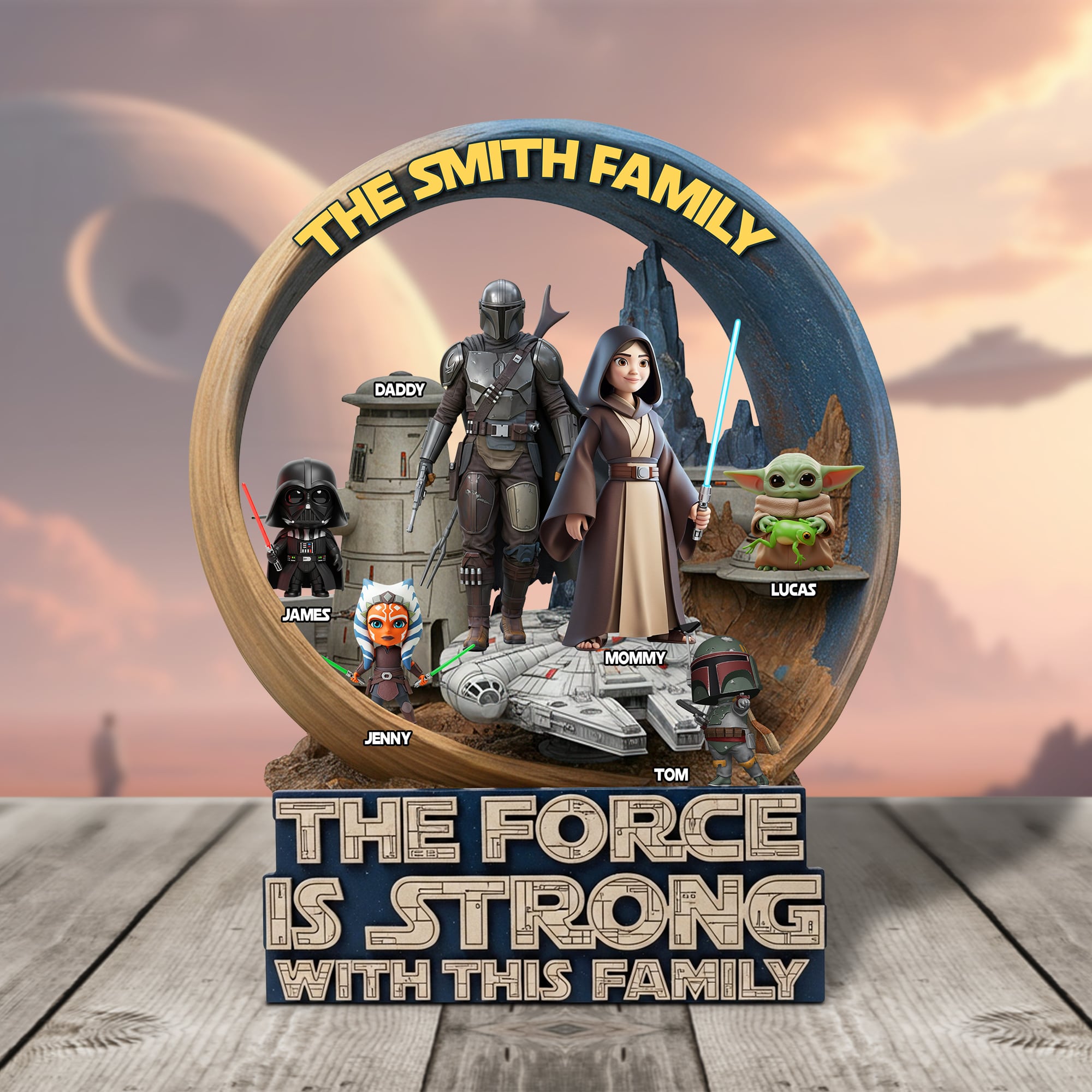 The Force Is Strong With This Family - Personalized Family Galactic Troop Acrylic Plaque Shaped Plaques PopCulturePrints