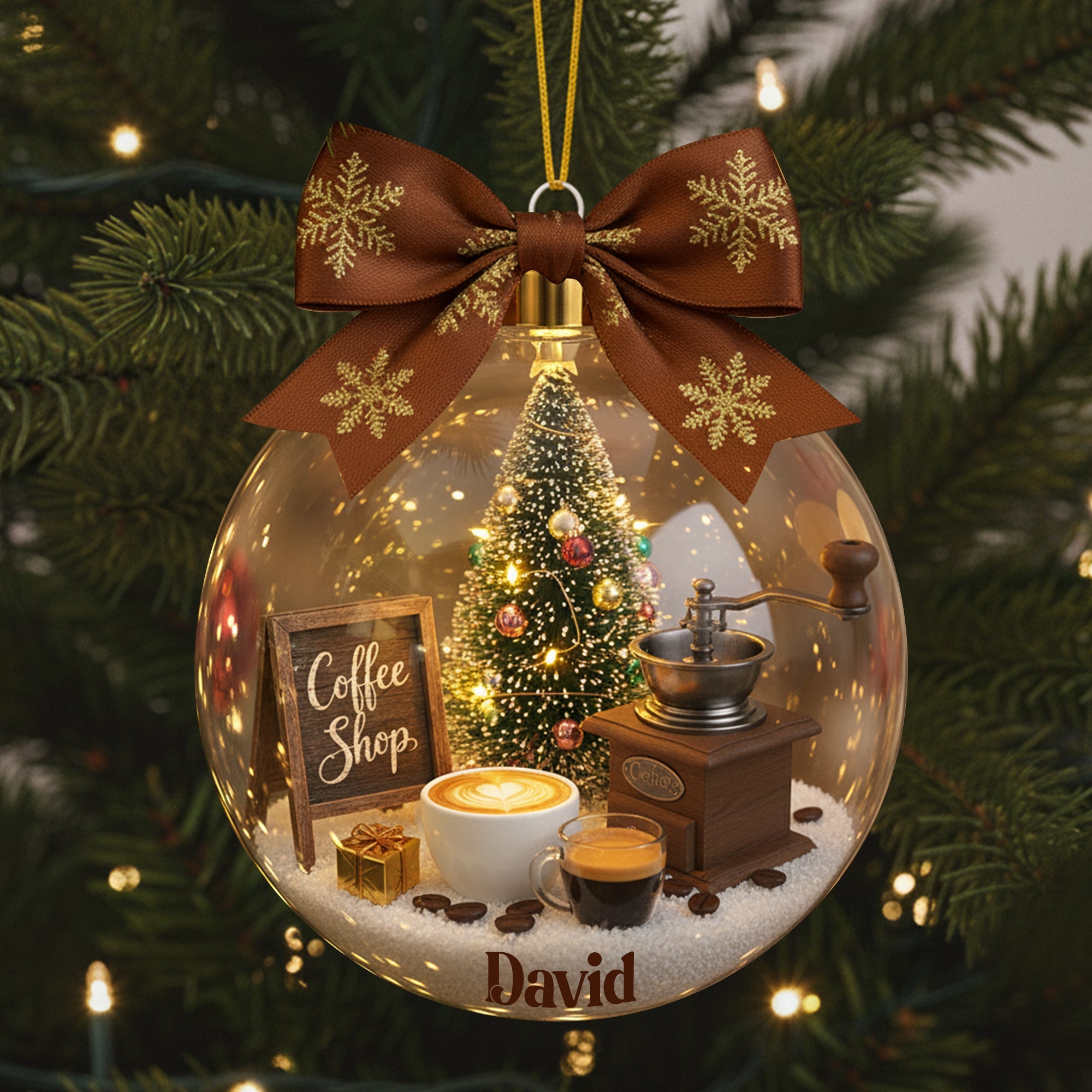 Sip & Celebrate: Vintage Coffee Ornament - Personalized Gift for Coffee Lovers Ornament PopCulturePrints