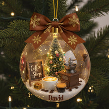 Load image into Gallery viewer, Sip &amp; Celebrate: Vintage Coffee Ornament - Personalized Gift for Coffee Lovers Ornament PopCulturePrints
