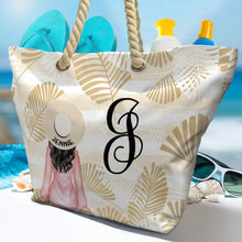 Load image into Gallery viewer, “Sandy Days Await!” – Personalized Beach Bag for Unique Girls' Beach Trips Beach Bag PopCulturePrints
