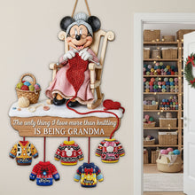 Load image into Gallery viewer, The Only Thing I Love More Than Knitting is Being Grandma - Personalized Grandkids Wood Sign Wood Sign PopCulturePrints
