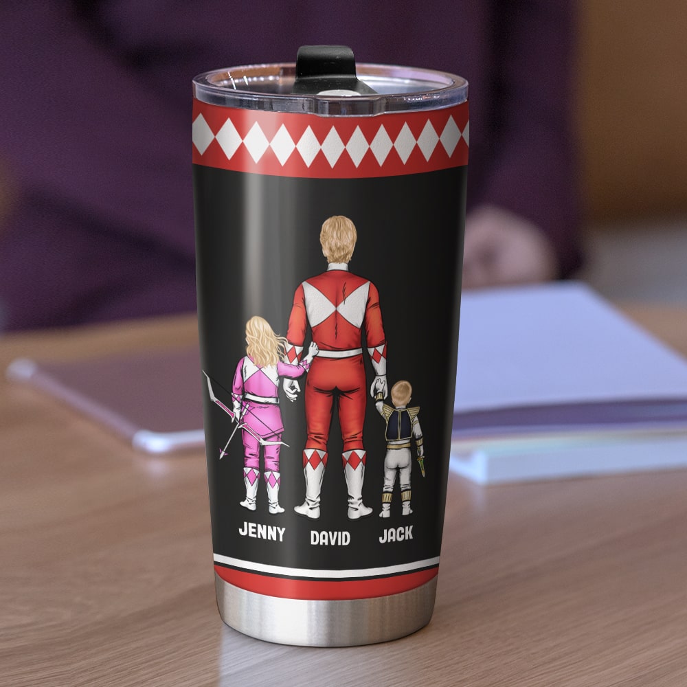 Personalized Hero Dad Tumbler - Customizable Names