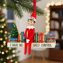Load image into Gallery viewer, &quot;I Have No Shelf Control&quot; - Funny Book Christmas Ornament - Personalized Gifts for Book Lovers Ornament PopCulturePrints
