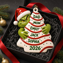 Load image into Gallery viewer, "Celebrate Togetherness This Christmas!" - Personalized Grinch Family Ornament - Custom Gift for Families, Friends, and Loved Ones Ornament PopCulturePrints
