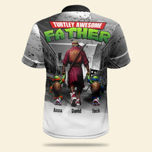 Load image into Gallery viewer, Personalized &#39;Turtley Awesome Father&#39; 3D Polo Shirt Polo Shirts PopCulturePrints

