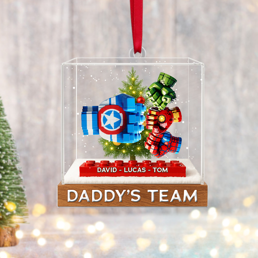 “Celebrate Dad's Legacy with Our Custom Daddy's Dream Team - Personalized Acrylic Ornament for Father's Day & Christmas Gifts” Ornament PopCulturePrints