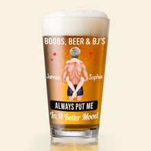 Load image into Gallery viewer, Custom Beer Glass for Fun Couples - Always Put Me in a Better Mood Beer Glasses PopCulturePrints
