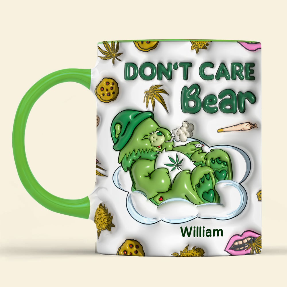 Personalized 'Don't Care Bear' Mug - Unique Customizable Coffee Cup