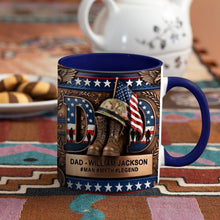 Load image into Gallery viewer, "Honoring Your Hero - Veteran Dad Coffee Accent Mug - Personalized Gift for Dad, Grandpa, and More" Coffee Mug PopCulturePrints
