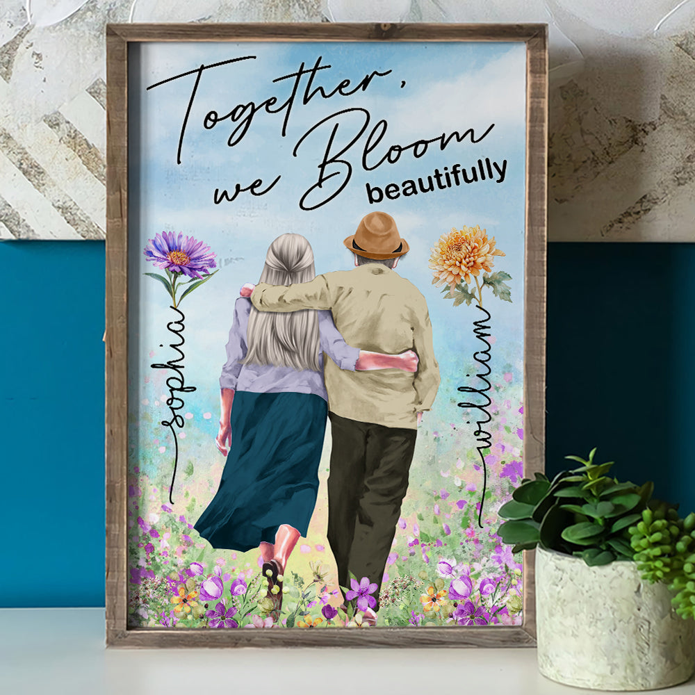 Personalized Blooming Together Poster for Older Couples Poster & Canvas PopCulturePrints