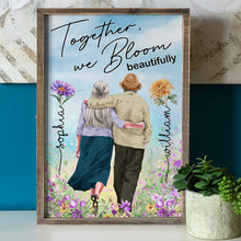 Load image into Gallery viewer, Personalized Blooming Together Poster for Older Couples Poster &amp; Canvas PopCulturePrints
