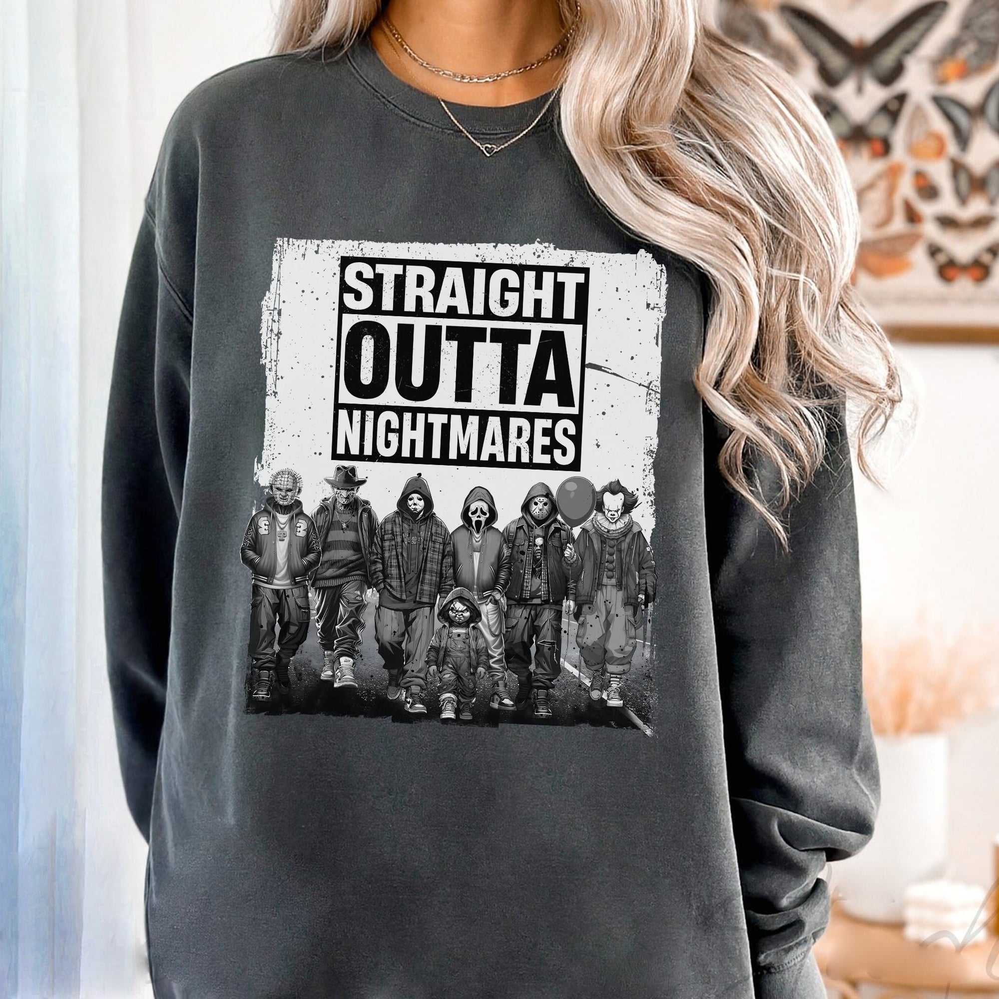 Horror Film Villains 'Straight Outta Nightmares' Boyband T-Shirt