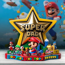 Load image into Gallery viewer, &quot;You&#39;re the Top Super Dad!&quot; - Personalized Acrylic Plaque for Dads and Grandpas Shaped Plaques PopCulturePrints
