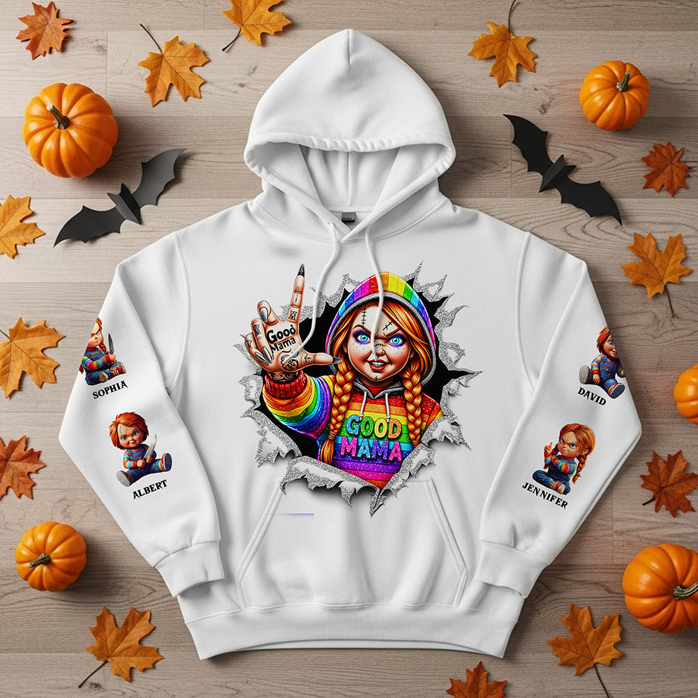 Good Mama: Rock Your Style with Custom Personalization - Halloween Shirt for Moms and Grandmas AOP Products PopCulturePrints