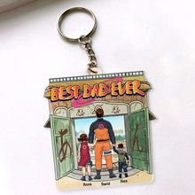 Load image into Gallery viewer, Best Dad Ever Personalized Anime Keychain Gift Keychains PopCulturePrints
