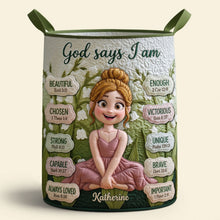Load image into Gallery viewer, Lovely Birth Flower Quilted Laundry Basket - Personalized Gifts For Girls 05qhti170726 Laundry Basket PopCulturePrints
