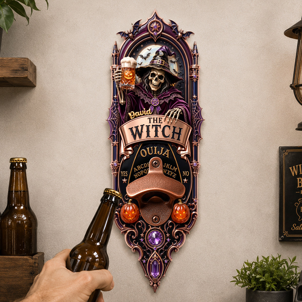 Pour The Magic Wooden Wall Hanging Bottle Opener - Personalized Gifts 02PADH060826 Bottle Opener PopCulturePrints
