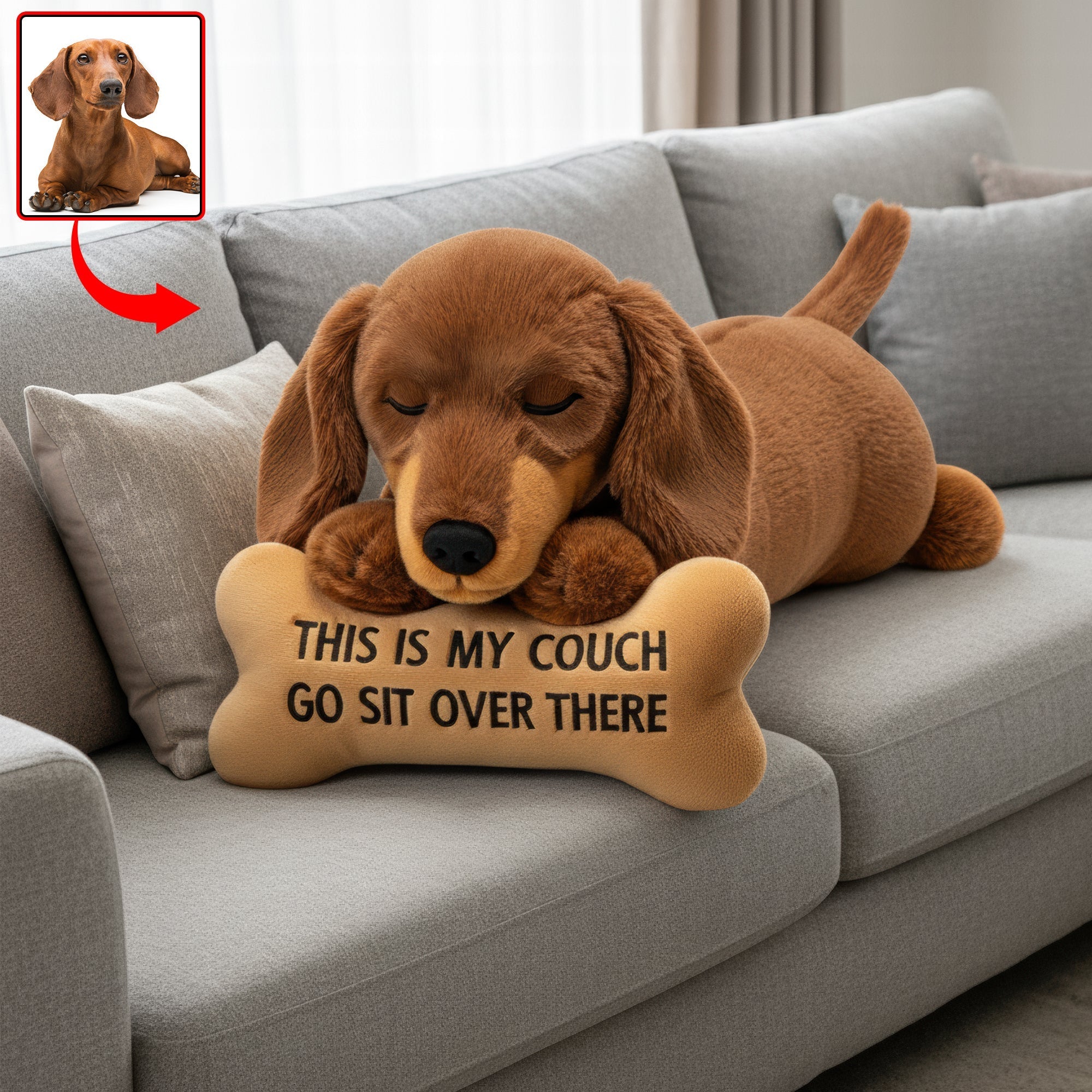 “For the Paws That Hold Our Hearts” - Custom Dog Shaped Pillow - Personalized Gift for Dog Lovers Pillow PopCulturePrints