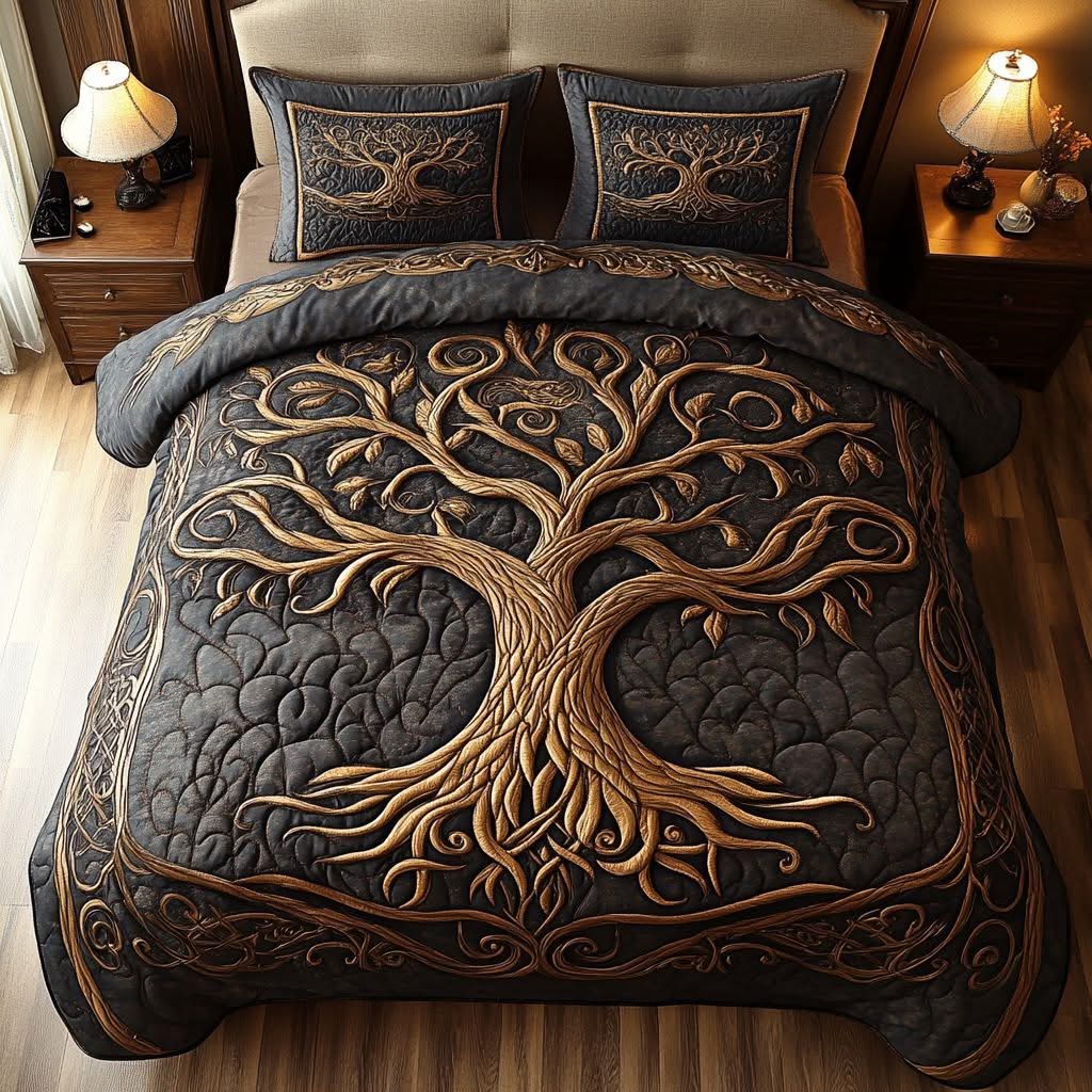 Rooted Tree of Life Embrace Quilt Bed Set Blanket PopCulturePrints