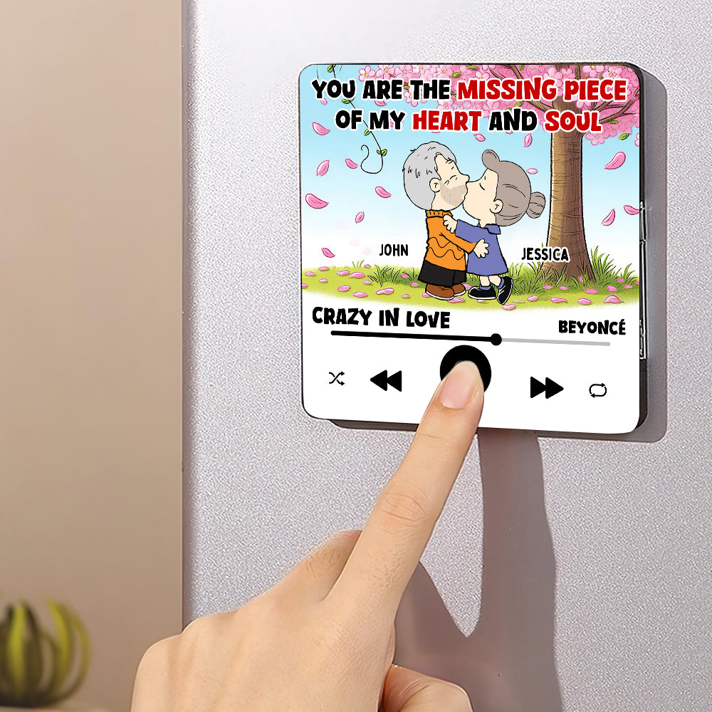 Personalized Cartoon Lover Music Fridge Magnet – Missing Piece for Couples Fridge Magnet PopCulturePrints
