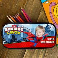 Load image into Gallery viewer, Personalized Superhero Photo Pencil Case - Custom Gift for Kids
