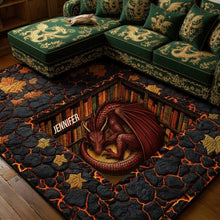 Load image into Gallery viewer, Unleash the Magic: Dragon Book Custom Shape Doormat - A Personalized Gift for Book Lovers Doormat PopCulturePrints
