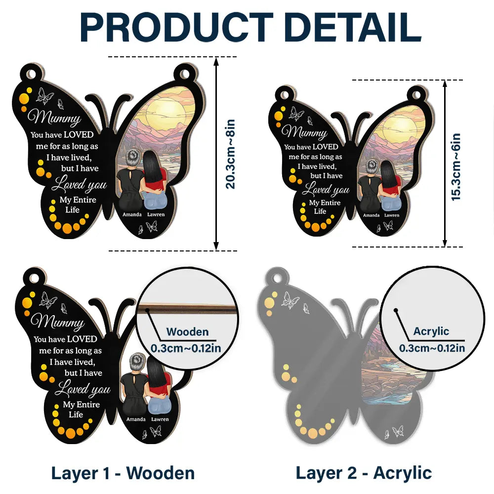 Mama, You have LOVED me for as long as I have lived - Personalized Window Hanging Suncatcher Ornament - Gift for Mom, Grandma & Loved Ones Suncatcher Ornament PopCulturePrints