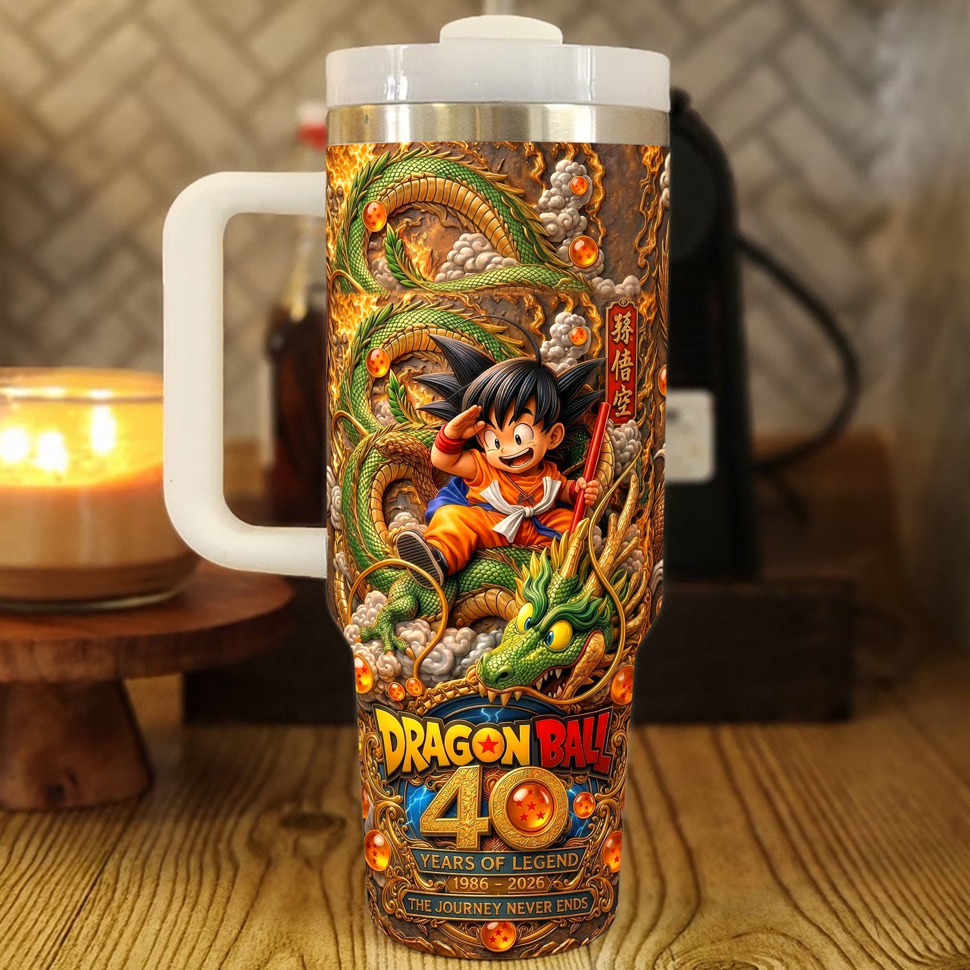 "Celebrate 40 Years of Adventure!" - Custom 40oz Tumbler - Personalized Gift for Anime Lovers Tumbler Cup PopCulturePrints