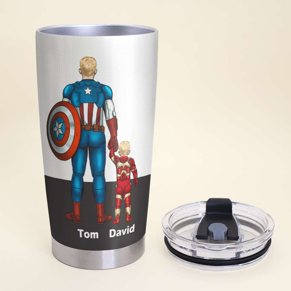 Personalized Superhero Dad Tumbler - Thank You For Saying Yes