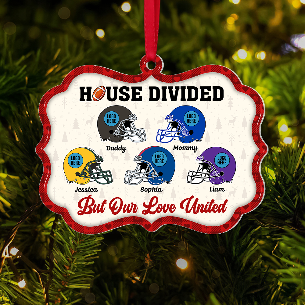 Custom Family Christmas Ornament - Football Helmet Design Ornament PopCulturePrints