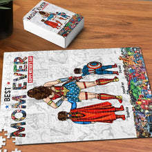 Load image into Gallery viewer, Best Mom Ever - Personalized Superhero Jigsaw Puzzle Gift for Mother&#39;s Day Jigsaw Puzzles PopCulturePrints
