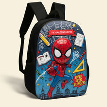 Load image into Gallery viewer, “Unleash Your Imagination!” - Personalized Back To School Backpack - Gift for Kids, Students, and Young Superheroes Backpack PopCulturePrints
