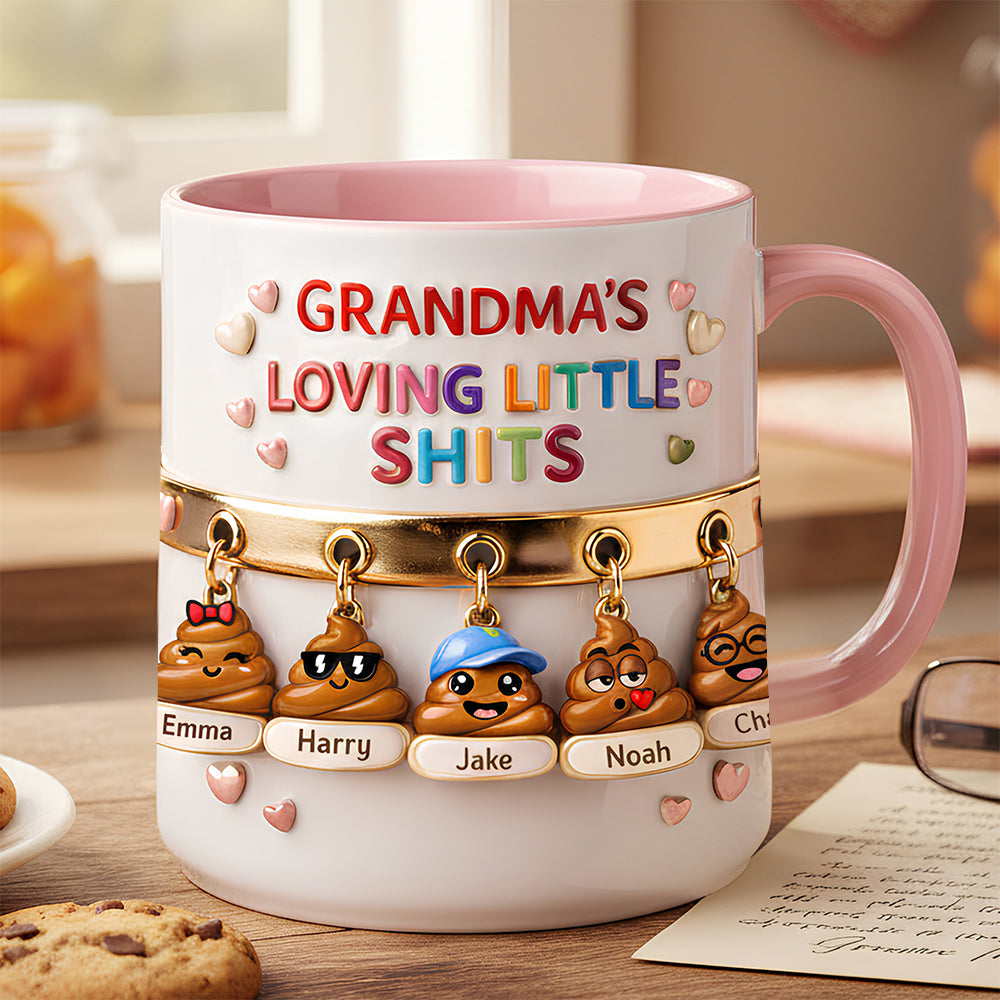 “Grandma's Loving Little Sh*ts” - Personalized Accent Mug for Grandma Coffee Mug PopCulturePrints