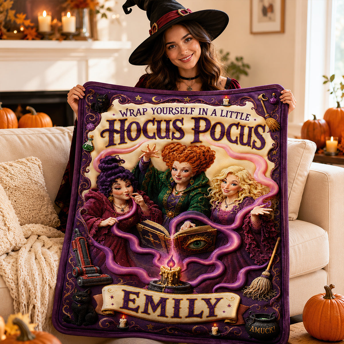 Witch Lover Blanket - Personalized Gifts For Halloween Blanket 02HADT140826 Blanket PopCulturePrints