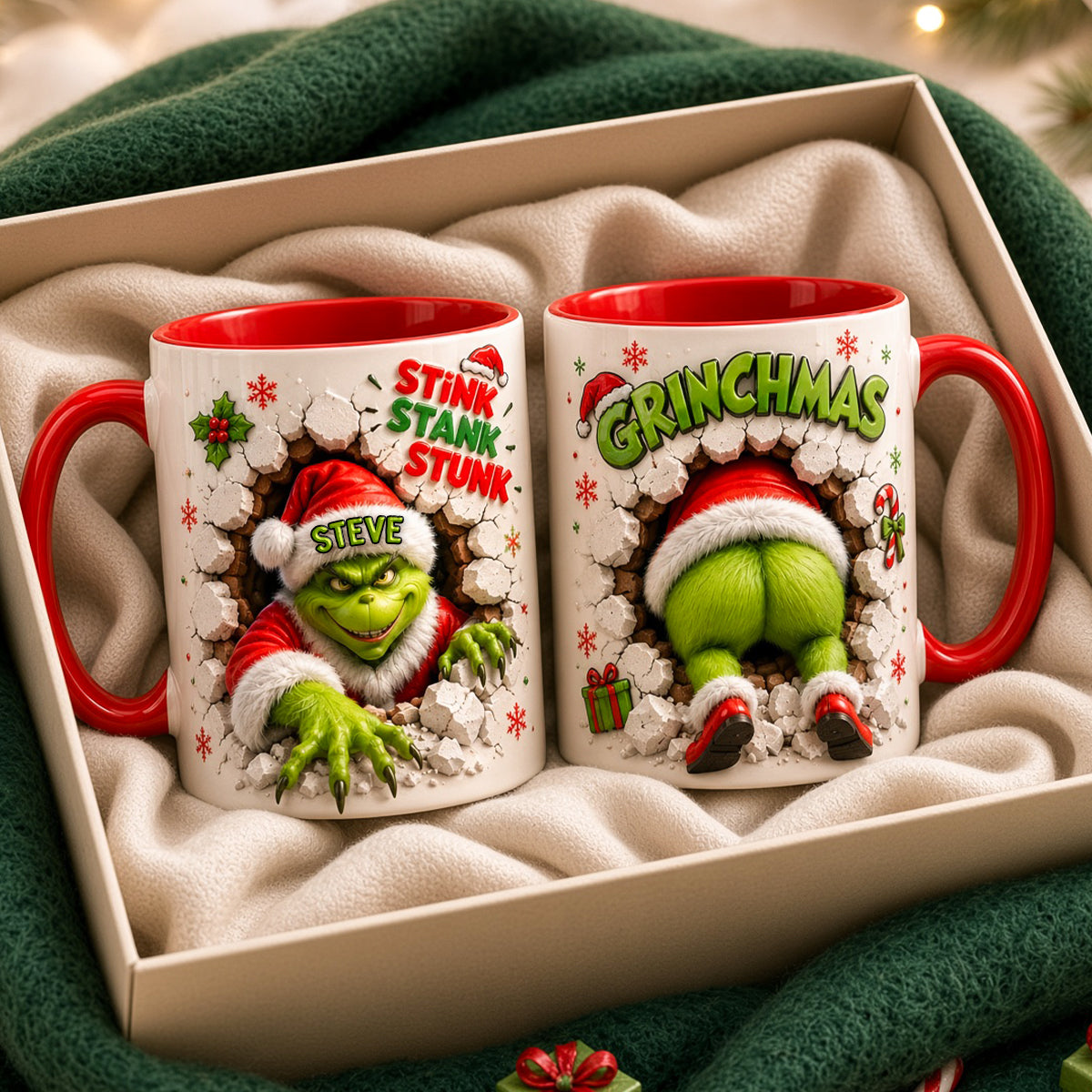 Stink Stank Stunk! Grinch Mug - Personalized Christmas Gift for Him & Her