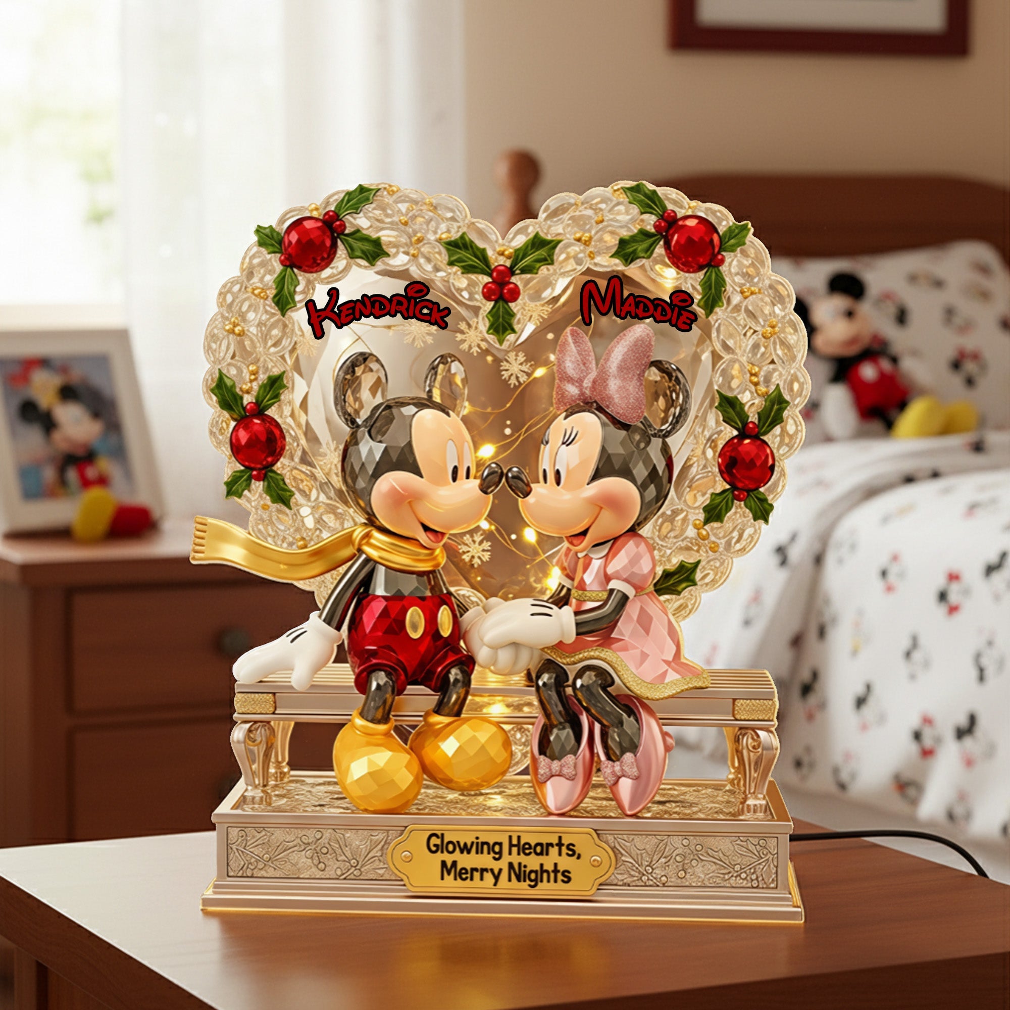 "Illuminate Your Love with Personalized Charm" - Custom Shape Acrylic Light Box for Couples Light Box PopCulturePrints