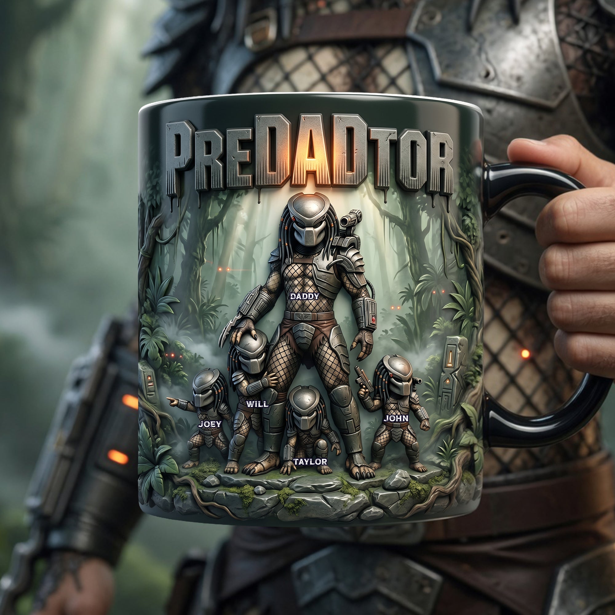 "For the Strongest Warrior Dad!" - Personalized Magic Mug for Dads and Kids Coffee Mug PopCulturePrints