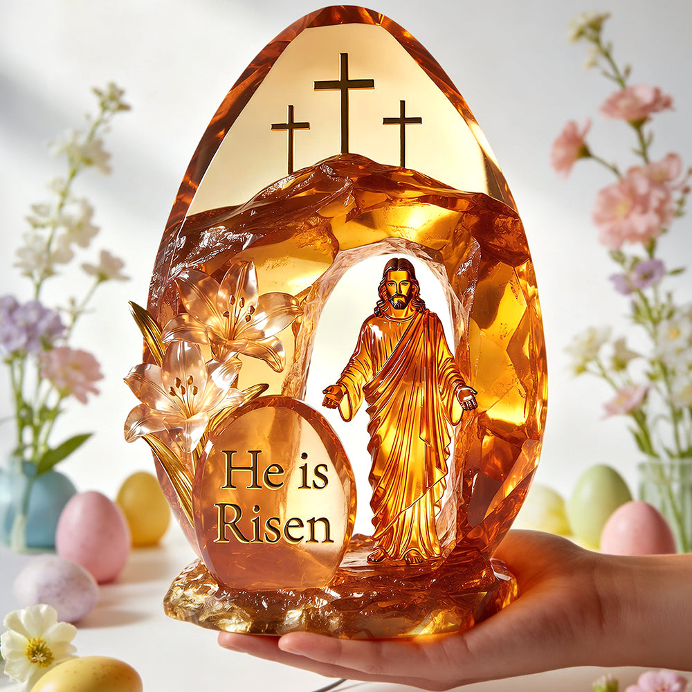 "He is Risen" - Beautiful Christian Resurrection Light Box - Customizable Gift for Loved Ones, Friends, and Family Light Box PopCulturePrints