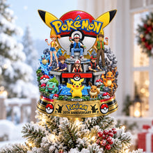 Load image into Gallery viewer, "Celebrate 30 Years of Pokémon!" - Personalized Acrylic Christmas Tree Topper - A Perfect Gift for Game Lovers Ornament PopCulturePrints
