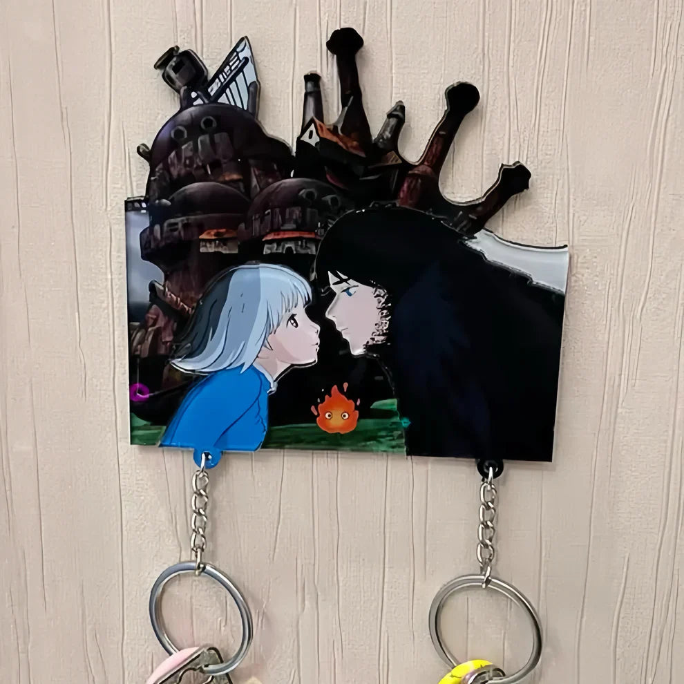 Howl's Moving Castle Inspired Couple's Keychain Holder