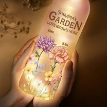 Load image into Gallery viewer, “Grandma&#39;s Garden: Love Grows Here” - Personalized Bottle Light for Grandma &amp; Mom Bottle Light PopCulturePrints
