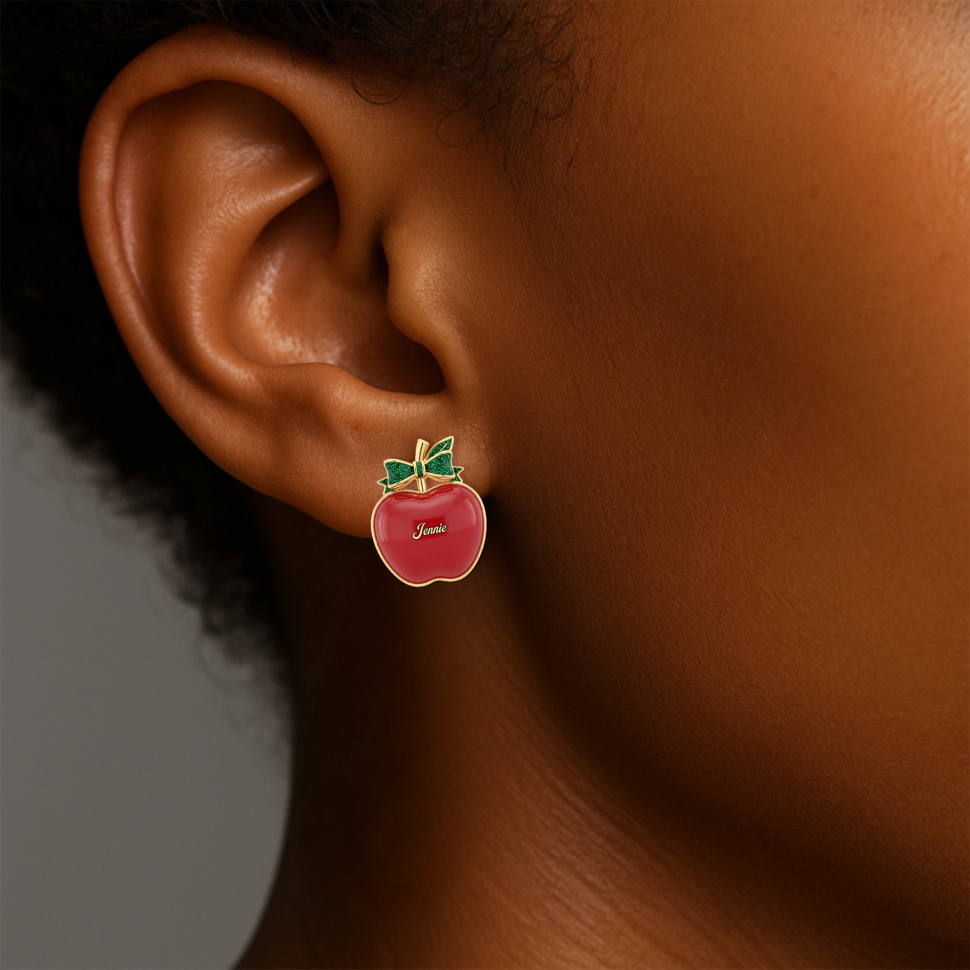 You’re the Apple of Our Eye - Teacher Stud Earrings - Personalized Gift for Teachers Earrings PopCulturePrints